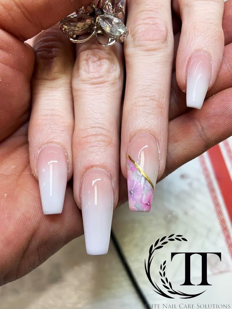 Ombré baby boomer nails at T-T Nails Spa Warrensburg
